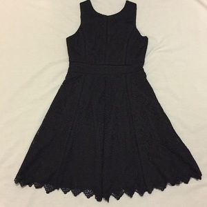 Adeline Rae black lace v shape back dress